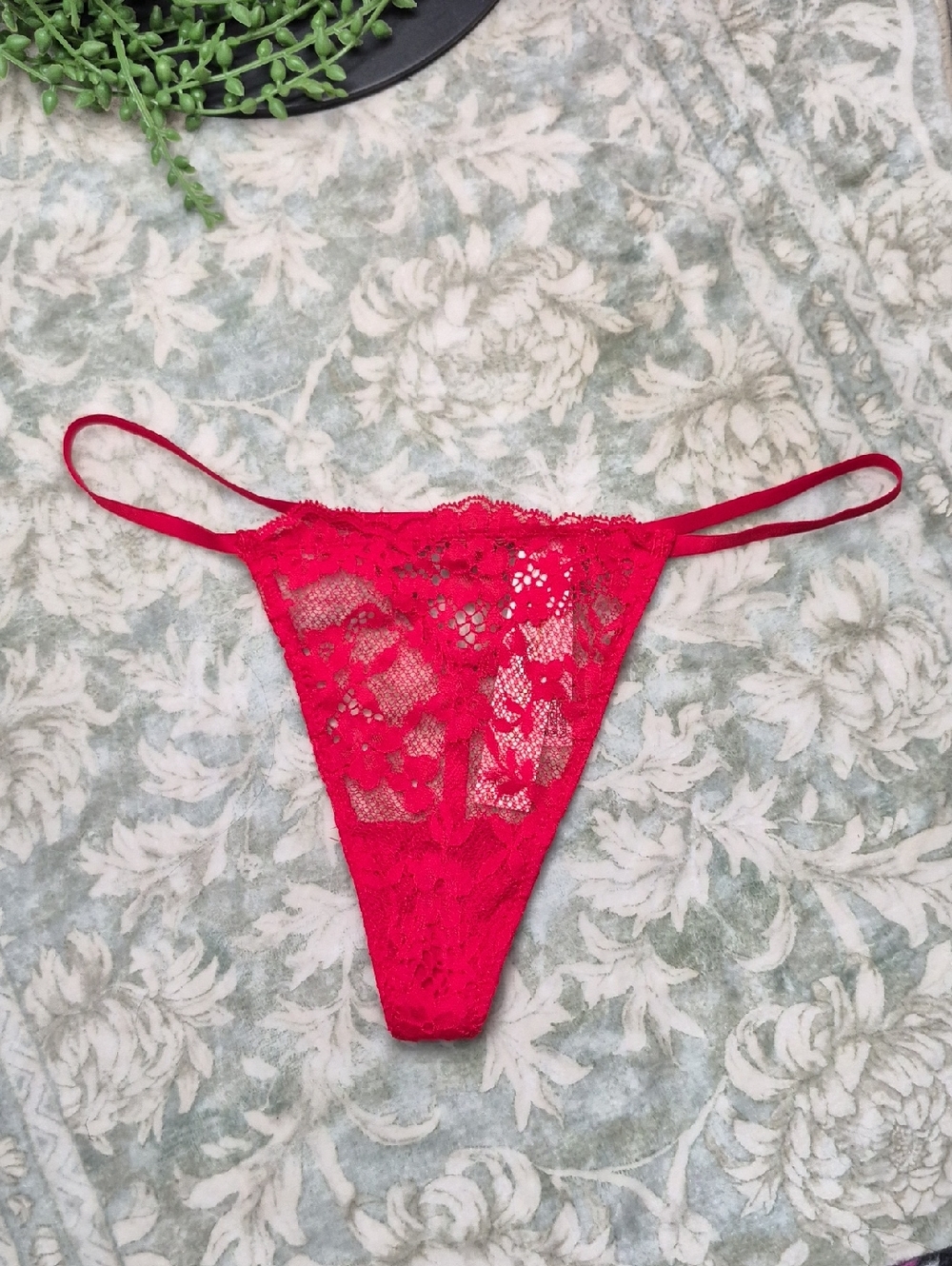 Victoria's Secret Red Lace Thong